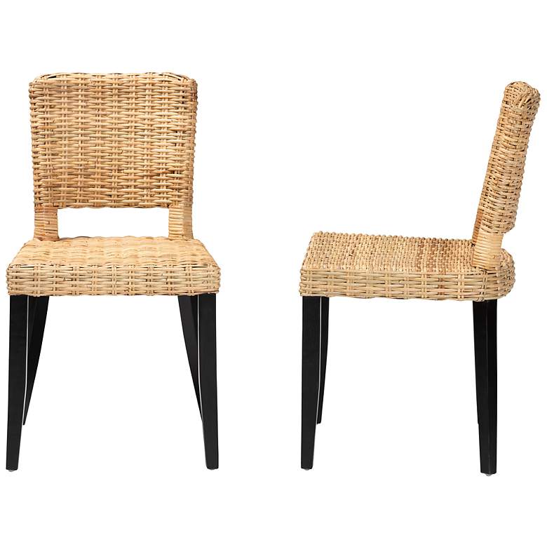 Image 7 Dermot Natural Brown Rattan Dining Chairs Set of 2 more views