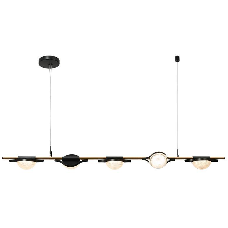 Image 1 Dernteno 5-Light Black Gold LED Island Chandelier