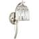 Derren Polished Nickel and Crystal Pin Up Wall Lamp