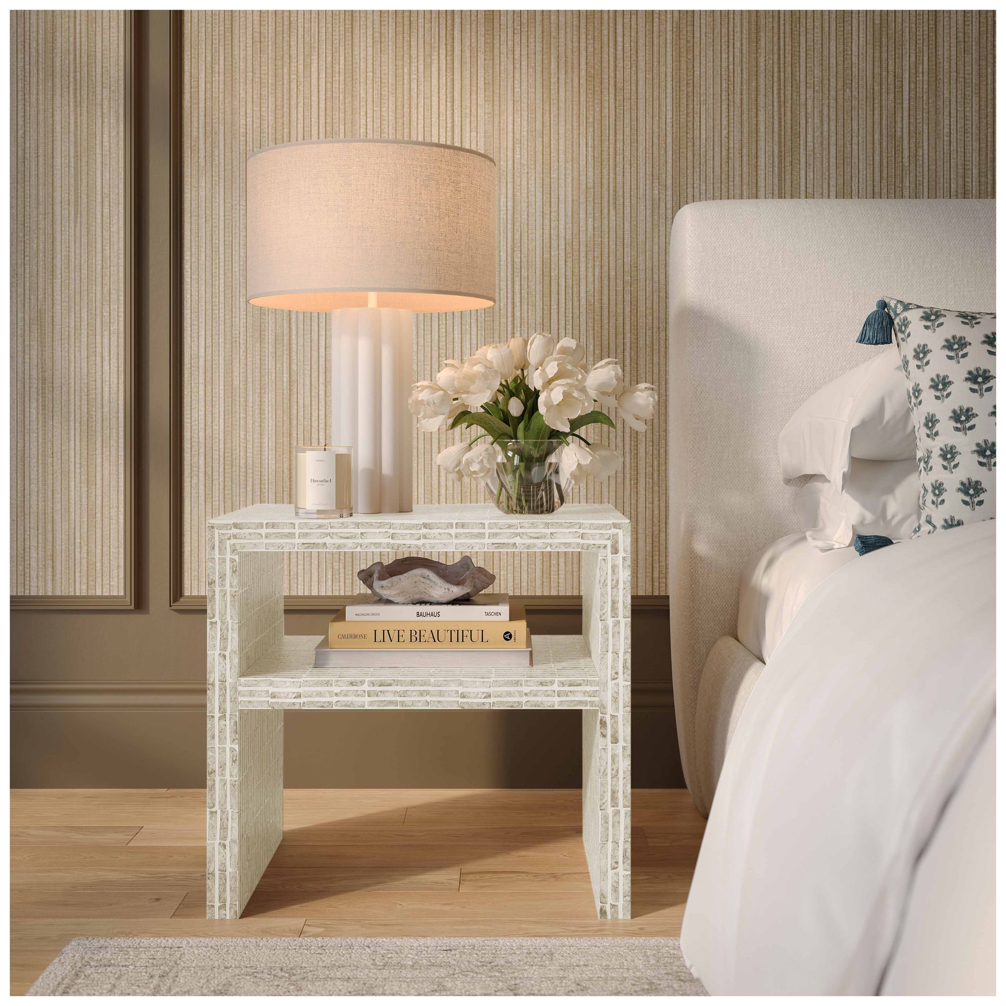Image 2 Derry Cream Capiz Shell Nightstand more views