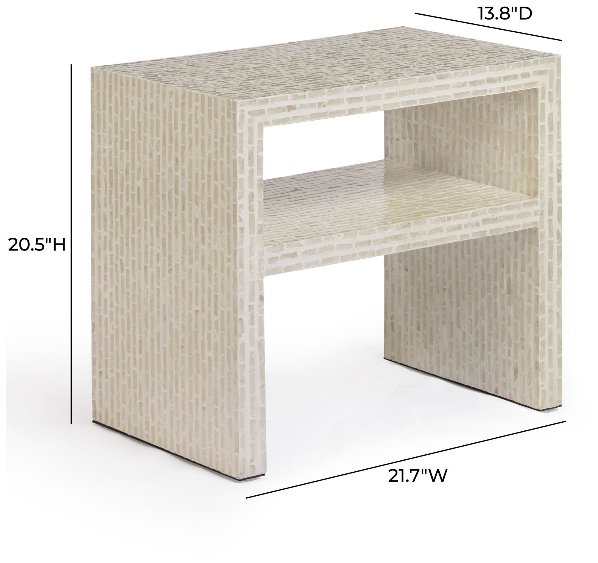 Image 6 Derry Cream Capiz Shell Nightstand more views