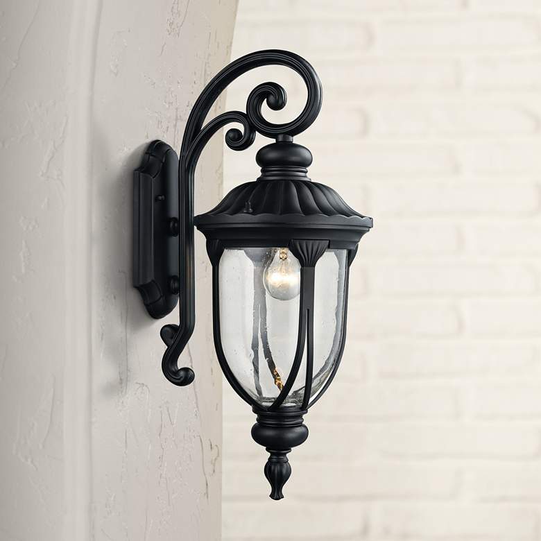 Image 1 Derry Hill 23 inch High Matte Black Outdoor Wall Light