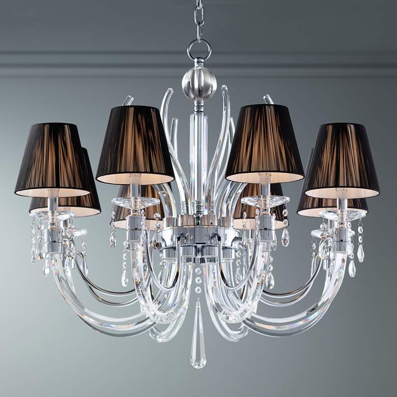 Image 2 Derry Street 32" Wide Chrome and Crystal 8-Light Chandelier