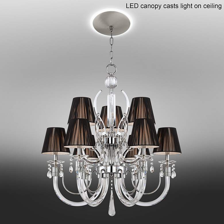 Image 1 Derry Street Crystal 30 inchW Tiered Chandelier with LED Canopy