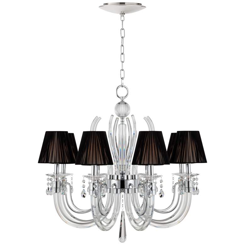 Derry Street Crystal 32&quot;W Black Chandelier with LED Canopy