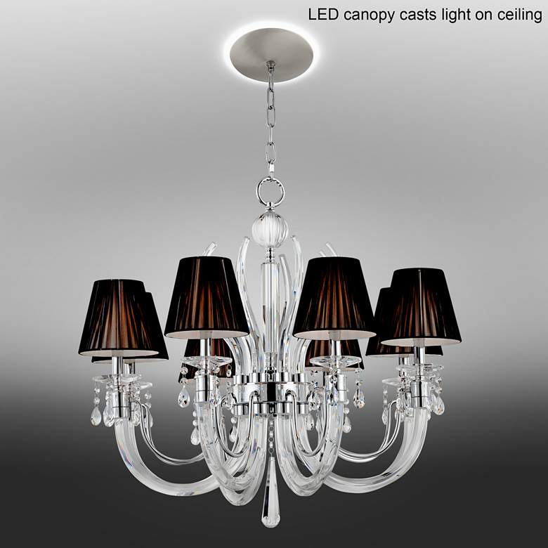 Image 1 Derry Street Crystal 32 inchW Black Chandelier with LED Canopy