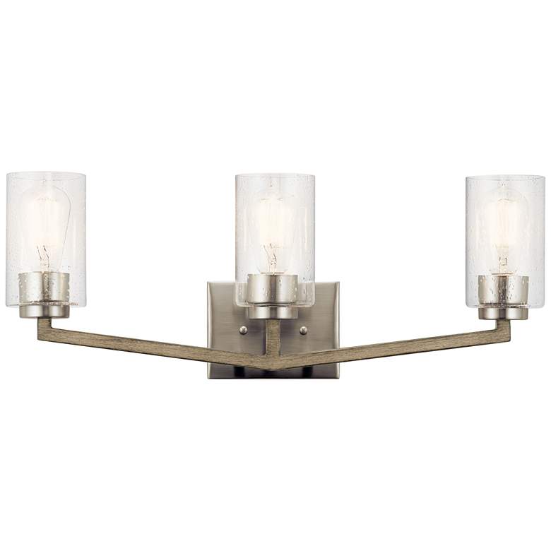 Image 1 Deryn 24" Wide Distressed Antique Gray 3-Light Bath Light
