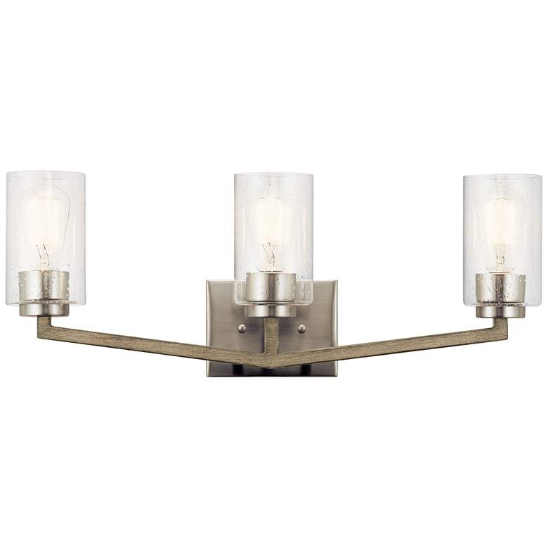 Image 1 Deryn 24 inch Wide Distressed Antique Gray 3-Light Bath Light