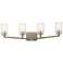 Deryn 32" Wide Distressed Antique Gray 4-Light Bath Light