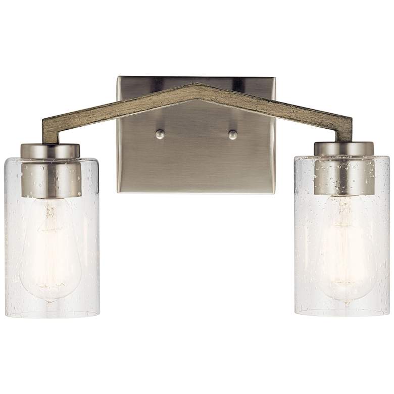 Image 2 Deryn 9 inch High Distressed Antique Gray 2-Light Wall Sconce more views