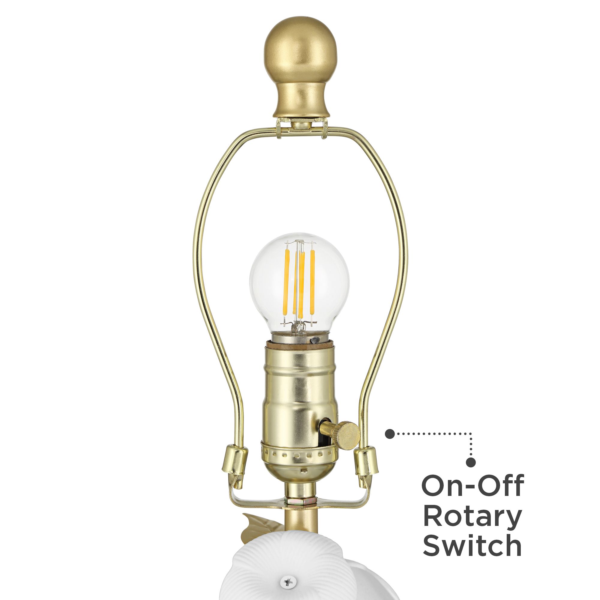 Image 6 Descanso 21"H Gold and White Flower Table Lamp Set of 2 with Dimmer more views