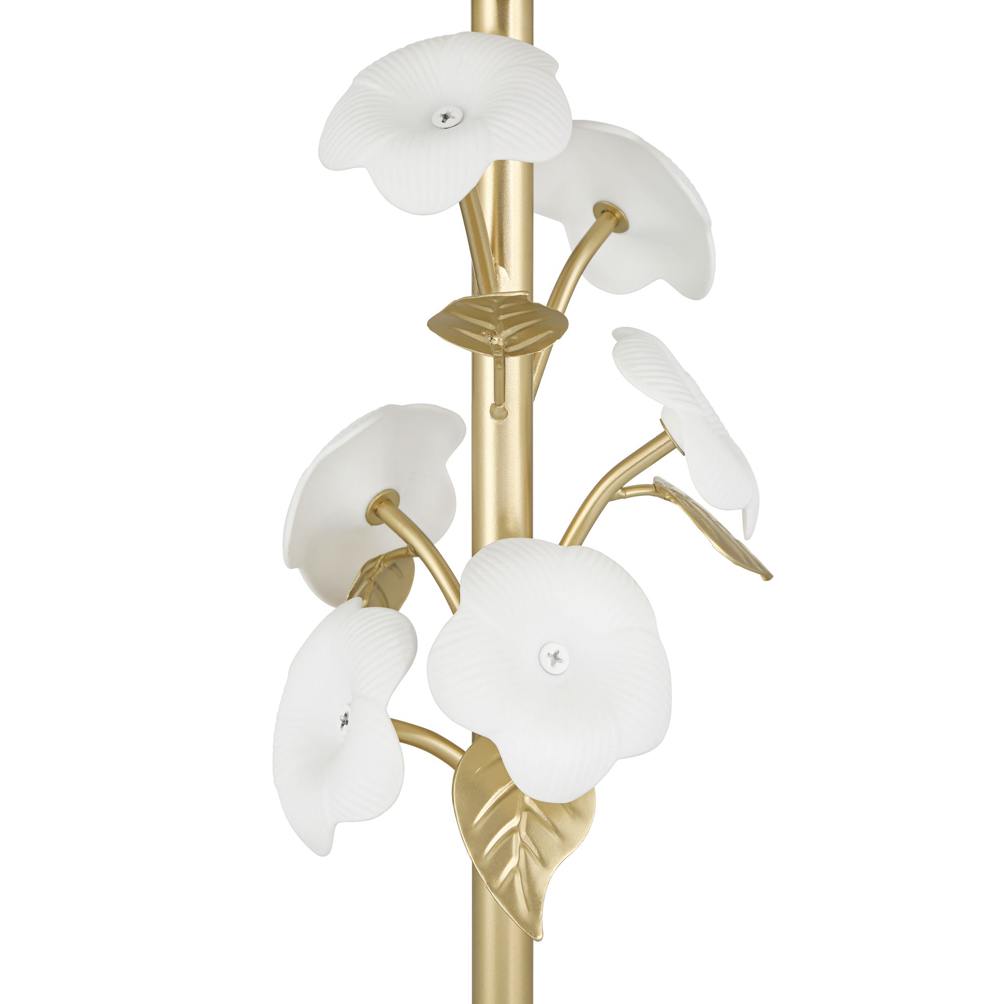 Descanso 21"H Gold and White Flower Table Lamp Set of 2 with Dimmer in scene