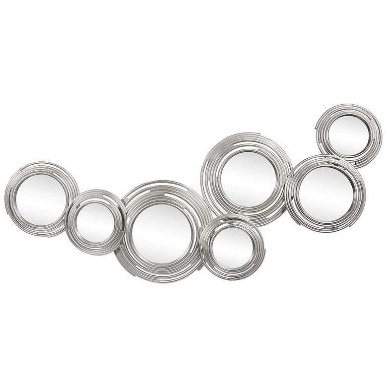 Image 1 Descending Reflection" Circle Array Mirrors in Metal Foiled Frame