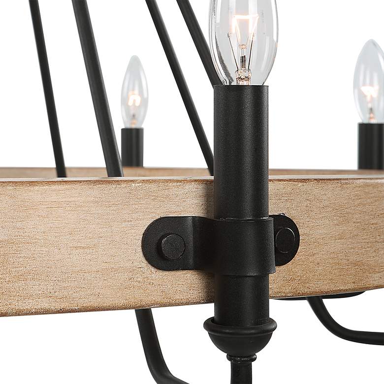 Image 6 Deschutes 30" Wide Sanded Black Faux Wood 8-Light Chandelier more views