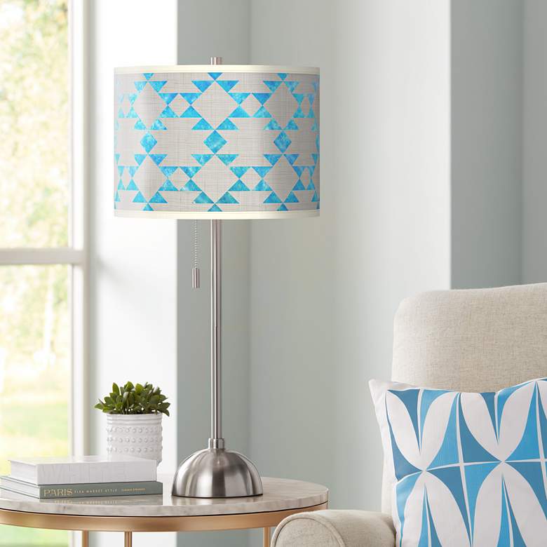 Image 1 Desert Aquatic Giclee Brushed Nickel Table Lamp
