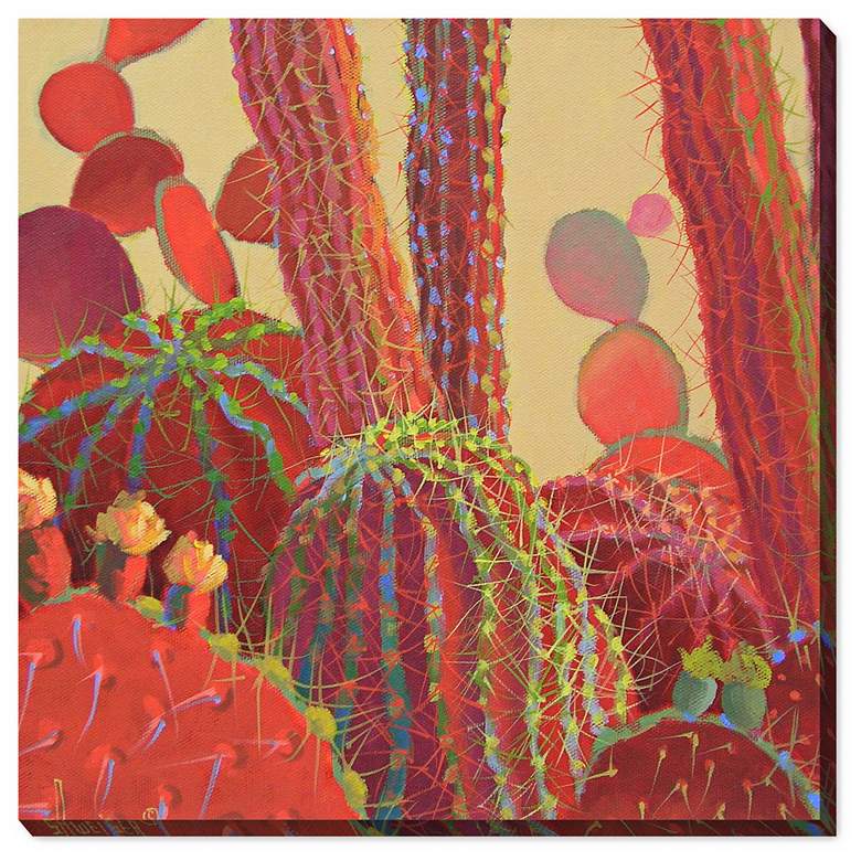 Image 1 Desert Blooms 24" Square All-Weather Outdoor Canvas Wall Art