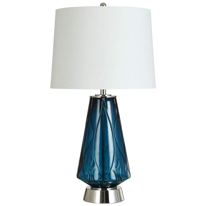 Image 1 Desert Blue - Glass And Steel Table Lamp