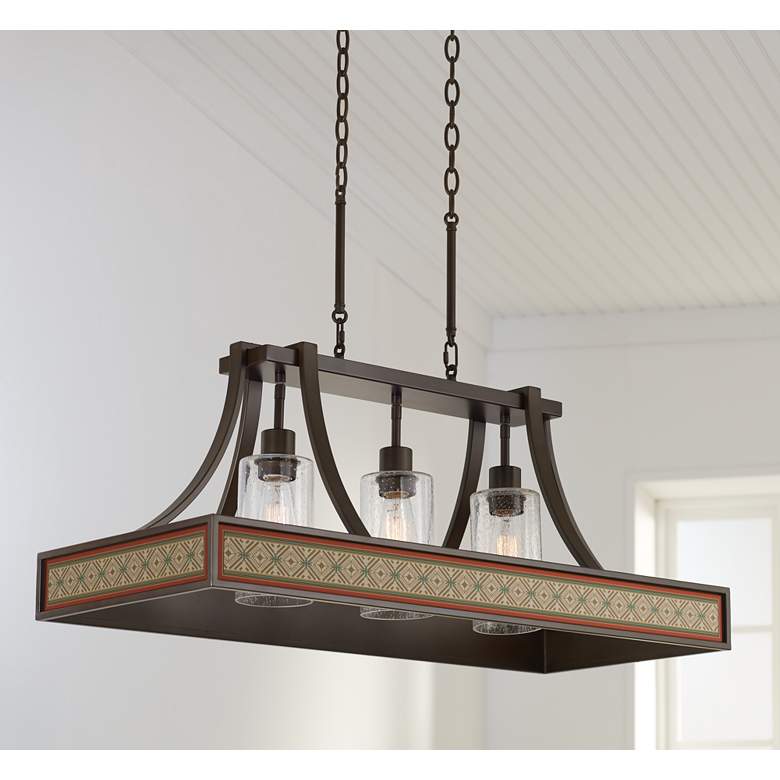 Image 1 Desert Diamonds 36 inch Wide Bronze Kitchen Island Light Pendant