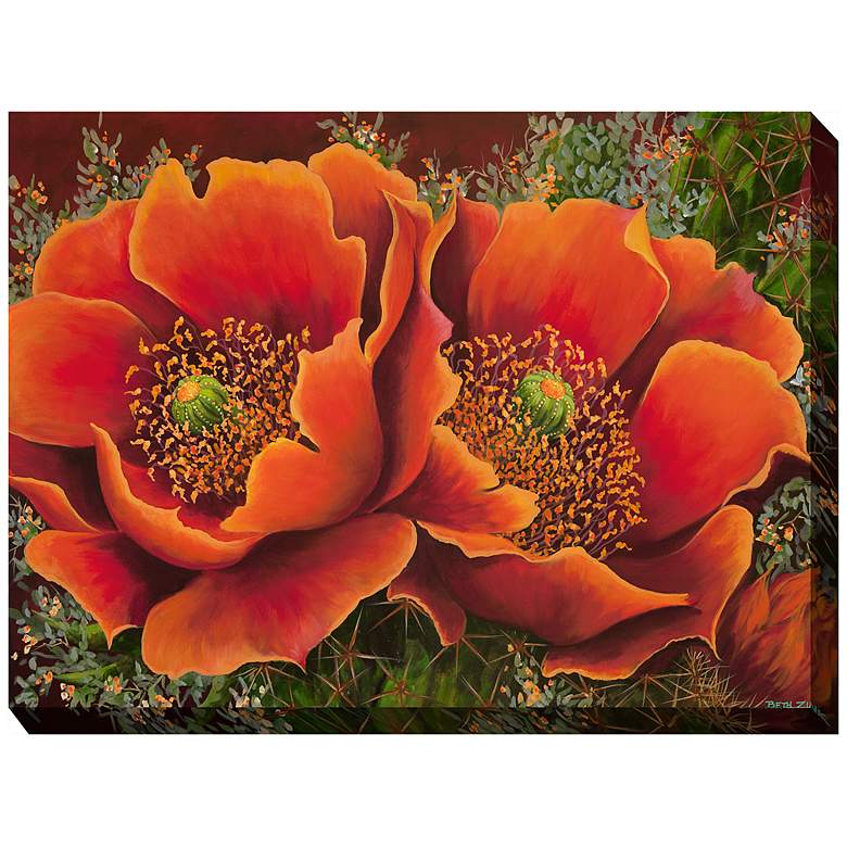 Image 2 Desert Flare 40" Wide All-Weather Outdoor Canvas Wall Art