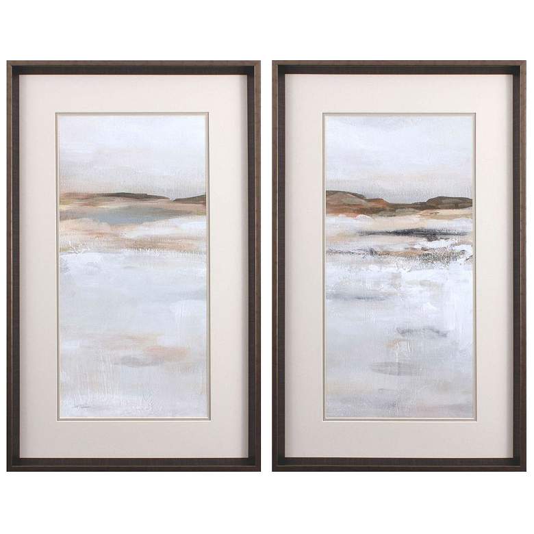 Image 1 Desert Floor 19"W x 31"H Framed Art Set of 2