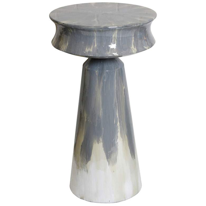 Image 1 Desert Fog 32" High Gloss Grey Enamel Side Table