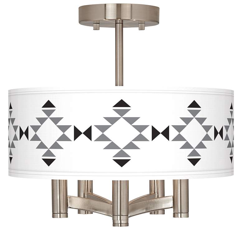 Image 1 Desert Grayscale Ava 5-Light Nickel Ceiling Light