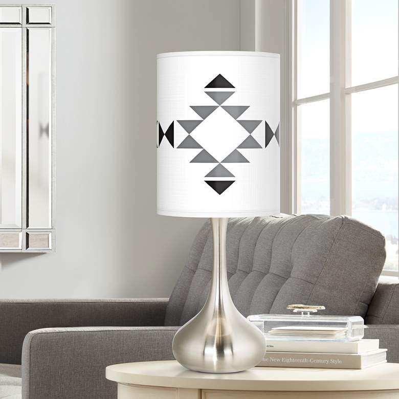 Image 1 Desert Grayscale Giclee Droplet Table Lamp