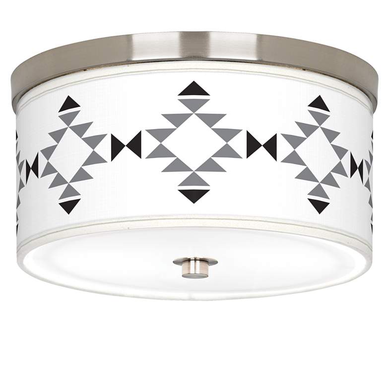 Image 1 Desert Grayscale Giclee Nickel 10 1/4" Wide Ceiling Light