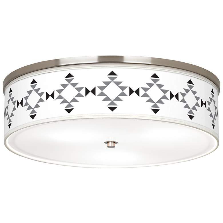 Image 1 Desert Grayscale Giclee Nickel 20 1/4" Wide Ceiling Light