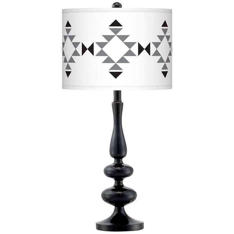 Image 1 Desert Grayscale Giclee Paley Black Table Lamp