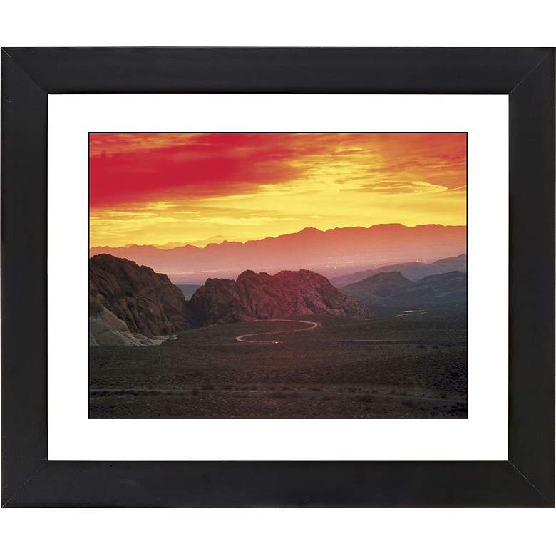 Image 1 Desert Mesa Sunrise Black Frame Giclee 23 1/4 inch Wide Wall Art
