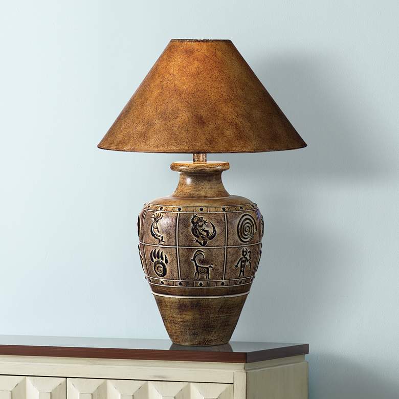 Image 1 Desert Sand Brown Handcrafted Southwest Table Lamp