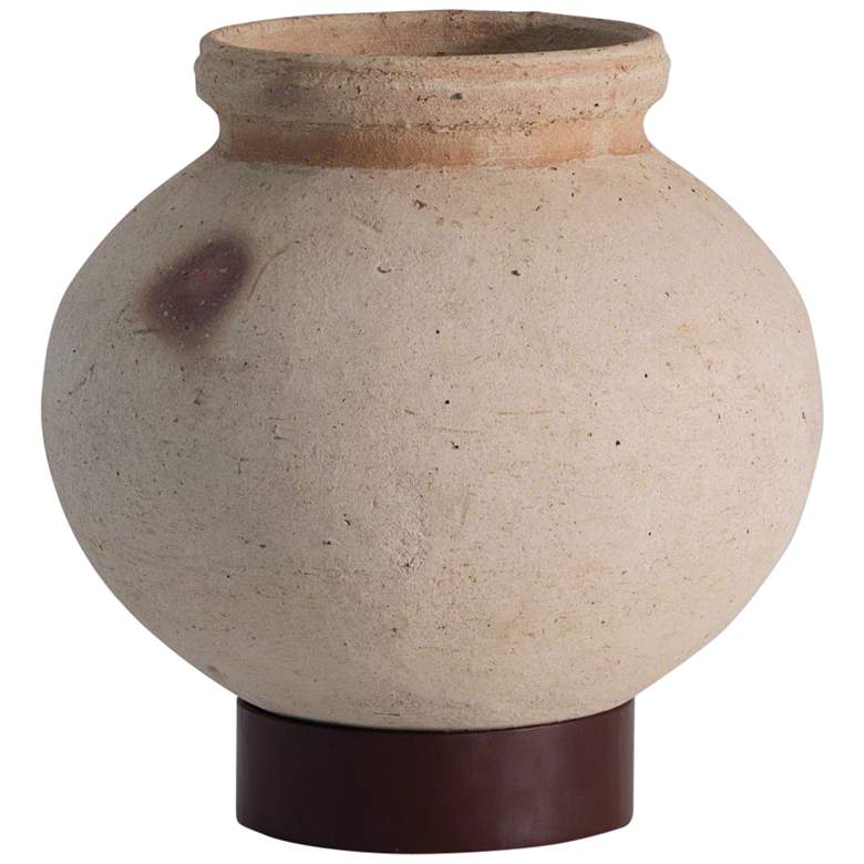 Image 1 Desert Water Flat Tan 10" High Terracotta Decorative Pottery
