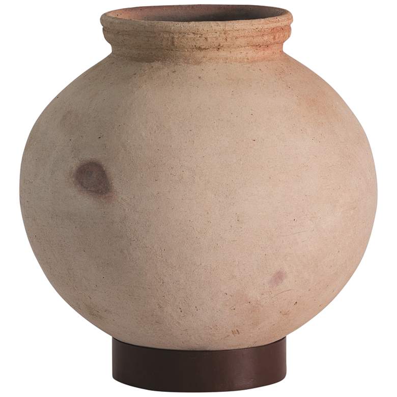 Image 1 Desert Water Flat Tan 13 1/2 inch High Terracotta Decorative Pot