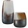 Desert Wind 12"H Light Sand Dark Bronze Glass Vases Set of 2