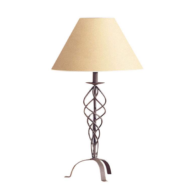 Image 1 Desert Wrought Iron Collection Beige Shade Table Lamp