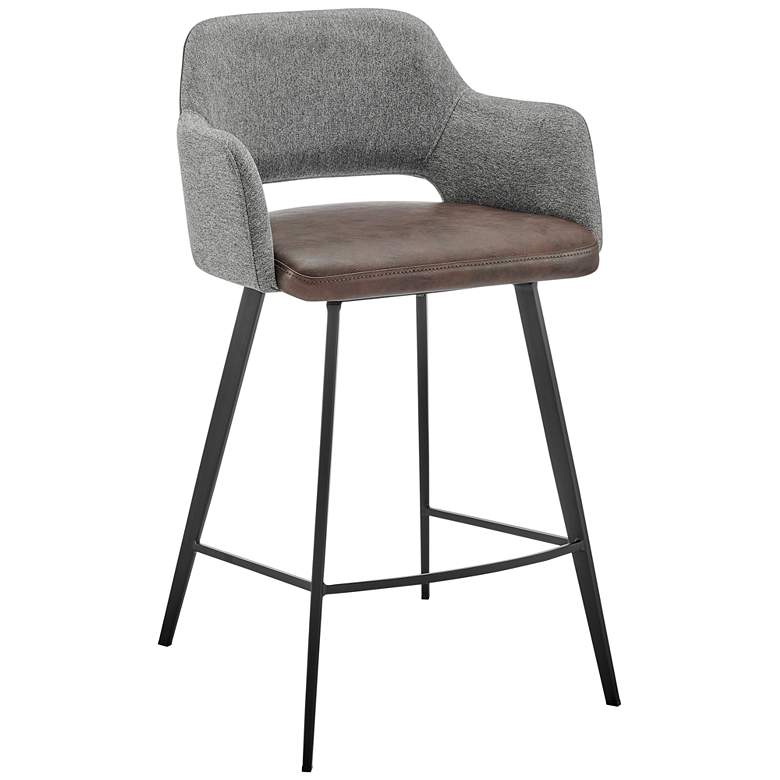 Image 1 Desi 25 1/2 inch Light Brown Gray Swivel Counter Stool