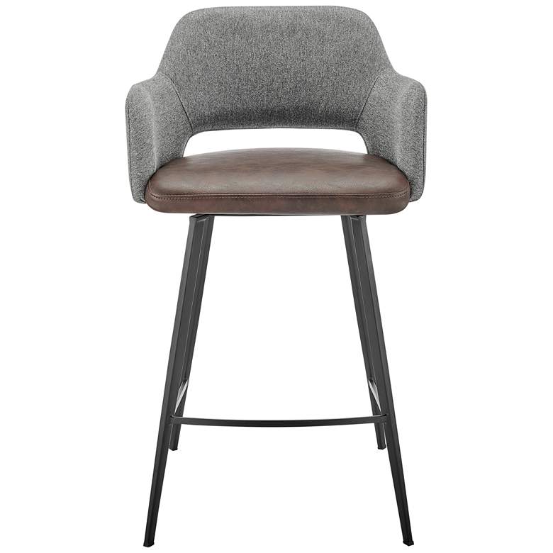 Image 7 Desi 25 1/2" Light Brown Gray Swivel Counter Stool more views