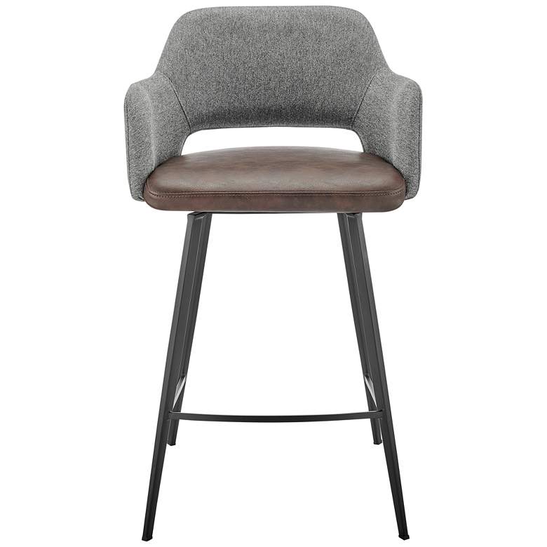 Image 7 Desi 25 1/2 inch Light Brown Gray Swivel Counter Stool more views