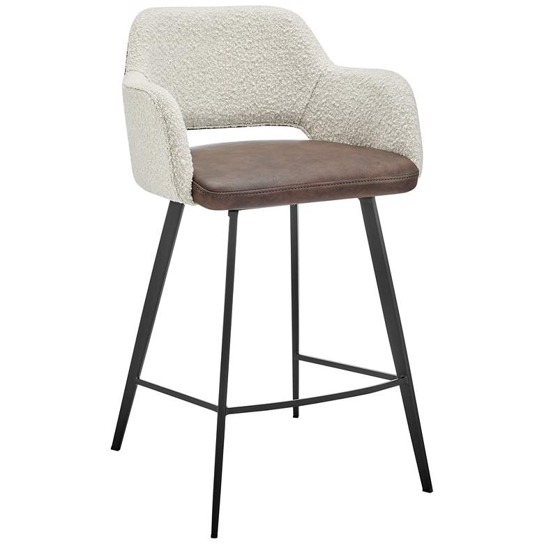Image 1 Desi 25 1/2" Light Brown Ivory Swivel Counter Stool