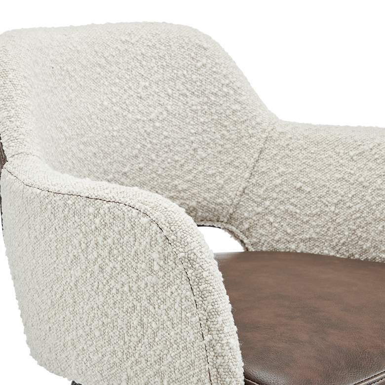 Image 3 Desi 25 1/2" Light Brown Ivory Swivel Counter Stool more views