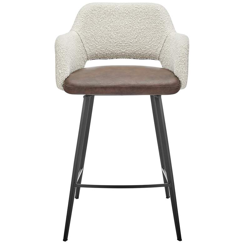 Image 7 Desi 25 1/2 inch Light Brown Ivory Swivel Counter Stool more views