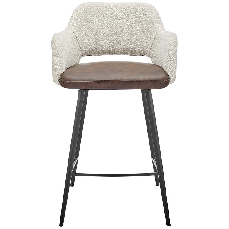 Image 7 Desi 25 1/2" Light Brown Ivory Swivel Counter Stool more views
