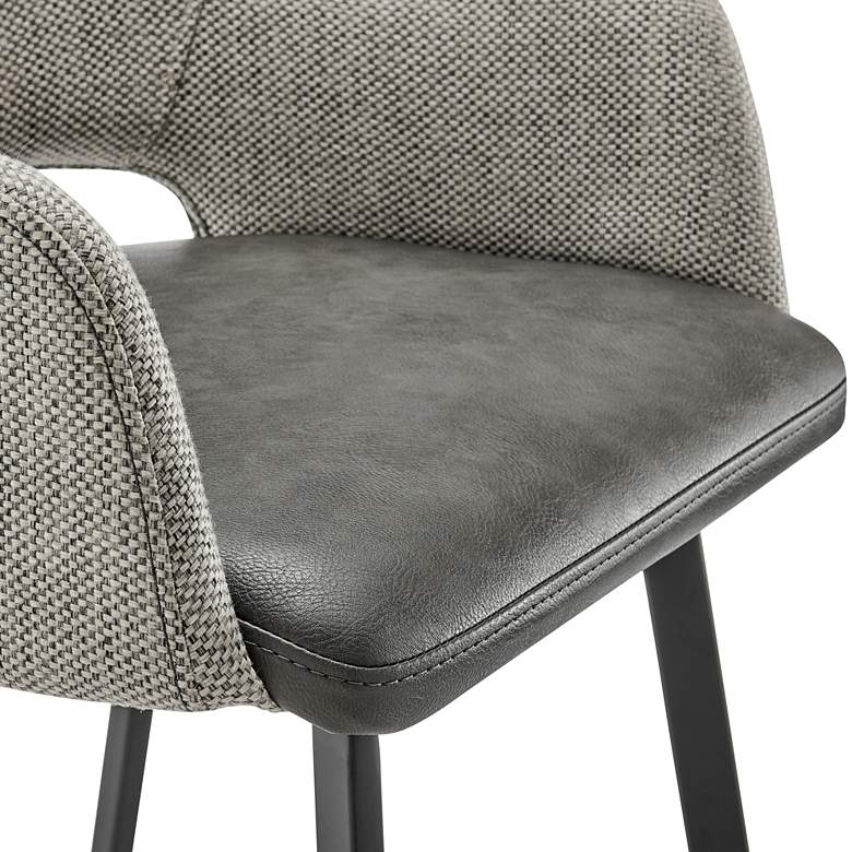 Image 3 Desi 29 1/4 inch Gray Fabric Swivel Bar Stool more views