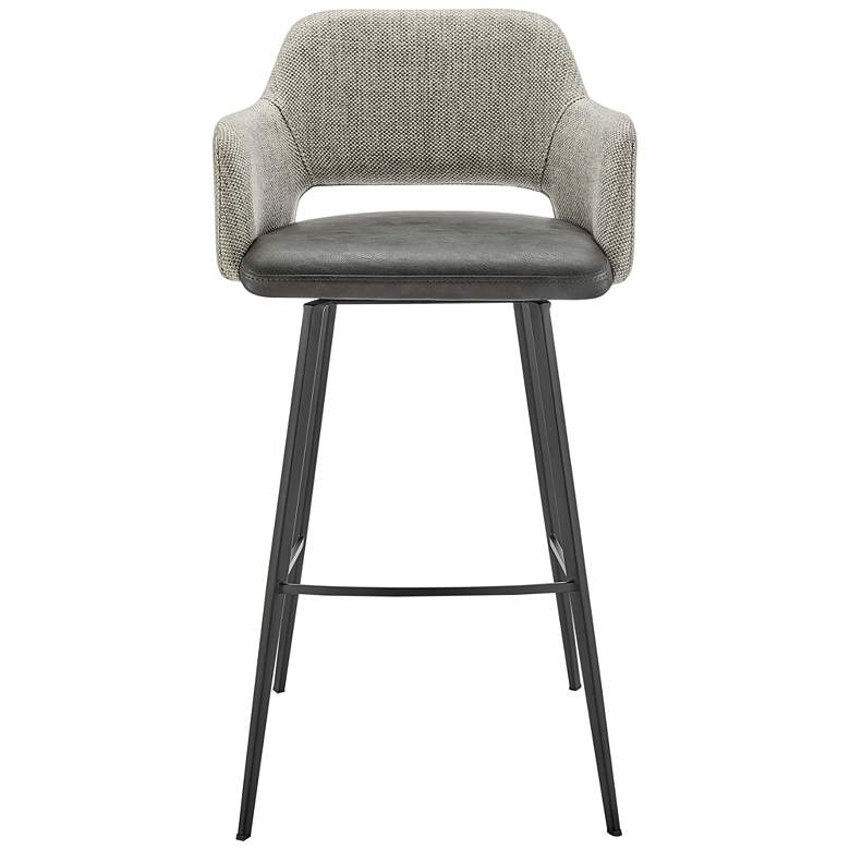 Image 6 Desi 29 1/4" Gray Fabric Swivel Bar Stool more views