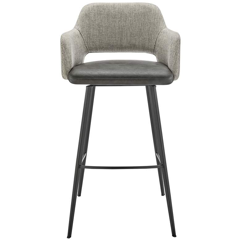 Image 6 Desi 29 1/4 inch Gray Fabric Swivel Bar Stool more views