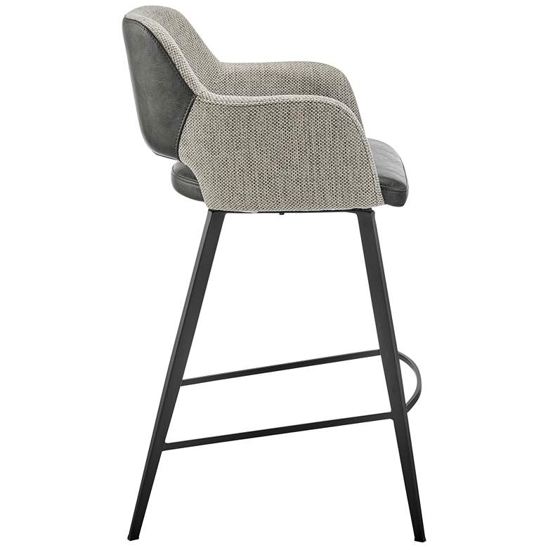 Image 7 Desi 29 1/4" Gray Fabric Swivel Bar Stool more views