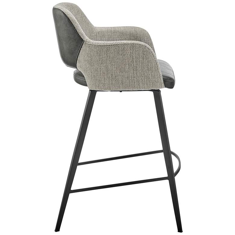 Image 7 Desi 29 1/4 inch Gray Fabric Swivel Bar Stool more views