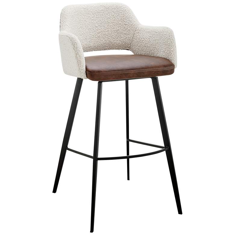 Image 2 Desi 29 1/4" Light Brown Ivory Swivel Bar Stool