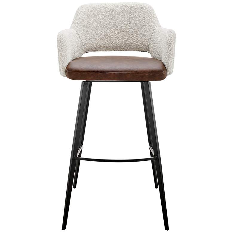 Image 7 Desi 29 1/4" Light Brown Ivory Swivel Bar Stool more views